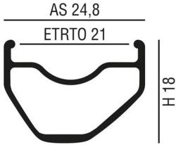 VeloGo Abroncs 27, 5" (584) 32H alu df. fek. PXLCC DISK