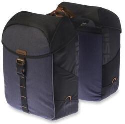 Basil dupla táska Miles Double Bag, Universal Bridge System, fekete szürke - bringaboard