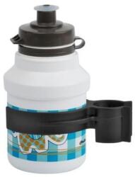Polisport kulacs gyerek 350 ml ELEPHANT pattintós kupakkal+gumipántos kulacstartóval, fehér