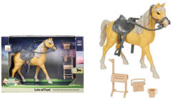 Unicorn&Horse Unicorn&Horse, Barna lovas játékszett nyereggel és kiegészítőkkel - Lányoknak és fiúknak, 3 éves kortól