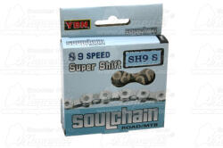  kerékpár lánc 1/2 x 11/128 SH9-S 116 tagú 9 sebesség. Csap hossz: 6, 4 mm. Kompatibilitás: Shimano, Campagnolo és SRAM. Szín: ezü