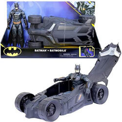 Spin Master Spin Master, DC Batman: Batman 30cm-es játékfigura és Batmobile járgánya - Fiúknak, 3 éves kortól