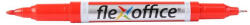 FlexOffice Alkoholos marker, 0, 4/1, 0 mm, kúpos, kétvégű, FLEXOFFICE " PM01" , piros (FO-PM01RED)