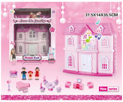 Katie Babaház Bútorokkal Babákkal Hangokkal és Fényekkel - 31 x 14 x 35, 5 cm