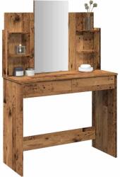 vidaXL öltözőasztal tükörrel régi fa 96x39x142 cm (857011)