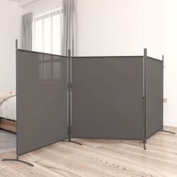 vidaXL 3 paneles antracitszürke szövet térelválasztó 525x180 cm (350280)