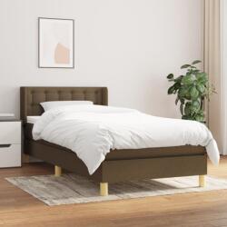 vidaXL sötétbarna szövet rugós ágy matraccal 100 x 200 cm (3130572) - vidaxl