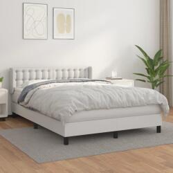 vidaXL fehér műbőr rugós ágy matraccal 140 x 200 cm (3130782)