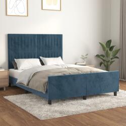 vidaXL sötétkék bársony ágykeret matrac nélkül 140 x 190 cm (3125877)