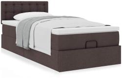 vidaXL Ottomán ágy matraccal sötétbarna 100x200 cm szövet (3311604)