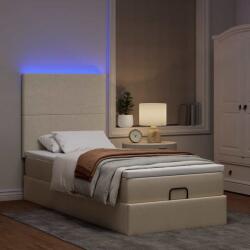 vidaXL krémszínű szövet ottomán ágy matraccal & LED-ek 90x200 cm (3313897)