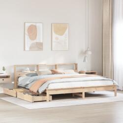 vidaXL tömör fenyőfa könyvespolcos ágy matrac nélkül 180 x 200 cm (3309800)