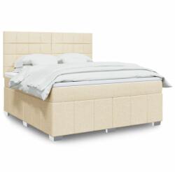 vidaXL krémszínű szövet rugós ágy matraccal 180 x 200 cm (3291752)