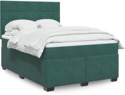 vidaXL sötétzöld bársony rugós ágy matraccal 160x200 cm (3293257)