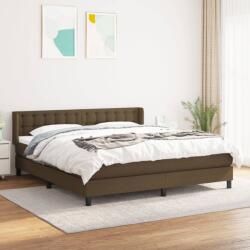 vidaXL sötétbarna szövet rugós ágy matraccal 160 x 200 cm (3130044)