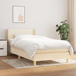 vidaXL krémszínű szövet rugós ágy matraccal 100 x 200 cm (3130094)