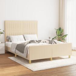 vidaXL krémszínű szövet ágykeret matrac nélkül 140 x 190 cm (3125216)