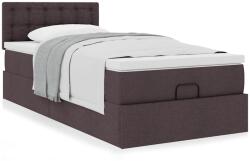vidaXL Ottomán ágy matraccal sötétbarna 90x200 cm szövet (3311597)