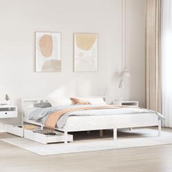 vidaXL fehér tömör fenyőfa ágy matrac nélkül 200 x 200 cm (3301645)