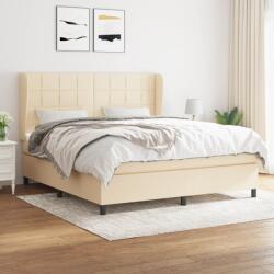 vidaXL krémszínű szövet rugós ágy matraccal 180 x 200 cm (3127986)
