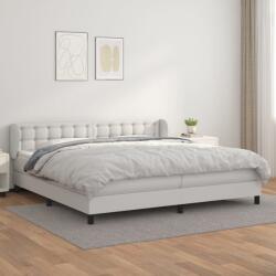 vidaXL fehér műbőr rugós ágy matraccal 200 x 200 cm (3127332)