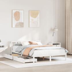 vidaXL fehér tömör fenyőfa ágy matrac nélkül 150 x 200 cm (3301639)