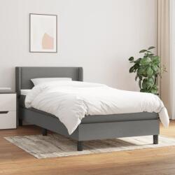 vidaXL sötétszürke szövet rugós ágy matraccal 90x190 cm (3129594)