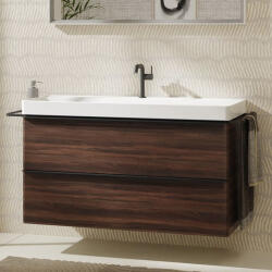 Hansgrohe Xelu Q Mosdószekrény mosdóhoz 1180/475 két fiókkal, matt fekete fogantyú/sötét dió 54038670 (54038670)