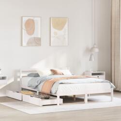 vidaXL fehér tömör fenyőfa ágy matrac nélkül 160 x 200 cm (3301545)