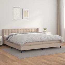 vidaXL cappuccino színű műbőr rugós ágy matraccal 200 x 200 cm (3130804)