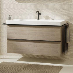 Hansgrohe Xelu Q Mosdószekrény mosdóhoz 1180/475 két fiókkal, matt fekete fogantyú/természetes tölgy 54037670 (54037670)