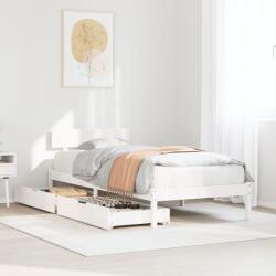 vidaXL fehér tömör fenyőfa ágy matrac nélkül 100 x 200 cm (3301511)
