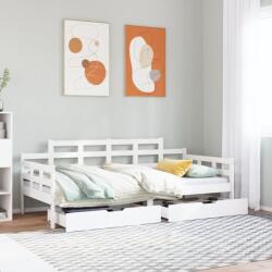 vidaXL fehér tömör fenyőfa kanapéágy fiókkal 80 x 200 cm (3302123)