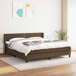 vidaXL sötétbarna szövet rugós ágy matraccal 160 x 200 cm (3129644)