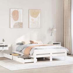 vidaXL fehér tömör fenyőfa ágy matrac nélkül 140 x 200 cm (3309039) - vidaxl