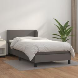 vidaXL szürke műbőr rugós ágy matraccal 90x190 cm (3127167)