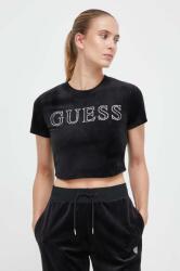 Guess velúr póló COUTURE fekete, V3BI01 KBXI2 - fekete XL