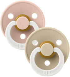 BIBS Colour cumik természetes kaucsukból 2 db méret 1 Blush Éjszakai/Vanilla Éjszakai