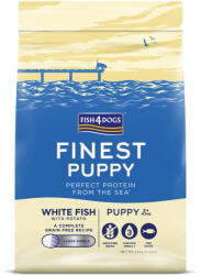 Fish4Dogs Nagy szemcsés táp kölyökkutyáknak Finest fehér hal burgonyával 1, 5 kg, 2h+