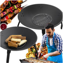 Gardlov Kerti grill, Fém, 56 cm, Fekete, összecsukható láb