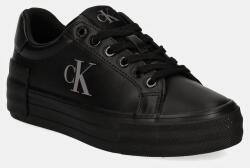 Calvin Klein bőr sportcipő VULC FLATFORM LOW MG LTH fekete, YW0YW01613 - fekete Női 40