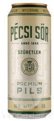 Pécsi Sör Prémium Pils szűretlen 0, 5 DOB -DRS - delfinbuvar
