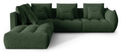 Micadoni Coltar modular Bloom cu tapiterie din tesatura structurala si colt pe partea stanga, verde inchis (MIC_LCO_86_F1_BLOOM4)