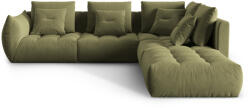 Micadoni Coltar modular Bloom cu tapiterie din catifea si colt pe partea dreapta, verde deschis (MIC_RCO_184_F1_BLOOM5)