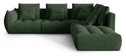 Micadoni Coltar modular Bloom cu tapiterie din tesatura structurala si colt pe partea dreapta, verde inchis (MIC_RCO_86_F1_BLOOM4)