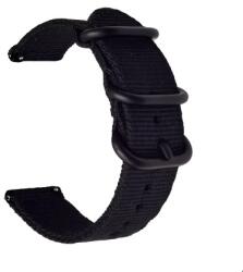  Curea din tesatura de nylon neagra catarame zulu negre 20mm - ceas-shop