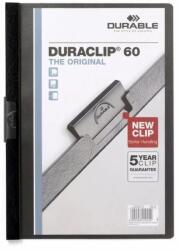 DURABLE Dosar plastic A4 cu clema pivotanta, 60 coli, negru, DuraClip DURABLE (DB220901)