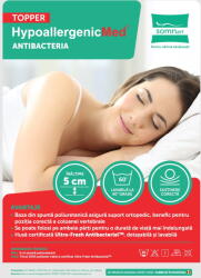 Somnart Topper Hypoallergenicmed Antibacteria, 120X200X5, Husa Detasabila, Lavabila Si Certificata Ultra-Fresh Antibacterial (TOPP.POL.ANTIB.120X200X5)