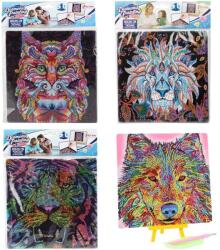 Teddies Kreatív készlet gyémánt festő állatok 20x20cm ragasztó gyémántokkal 4 típus (00543036)
