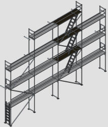 MJ Gerüst Homlokzati állvány szett tűzfalhoz fém pallóval (8, 4+2, 0 m x 12 m) (Tuzfalszett8fem)